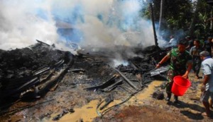 8 Rumah di Ujung Marisi Kotanopan Habis Terbakar