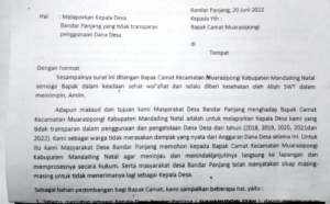 Warga Bandar Panjang Adukan Kepdes