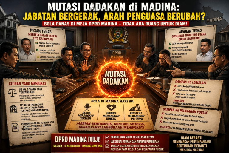 Mutasi Dadakan di Madina: Jabatan Bergerak, Arah Penguasa Berubah?